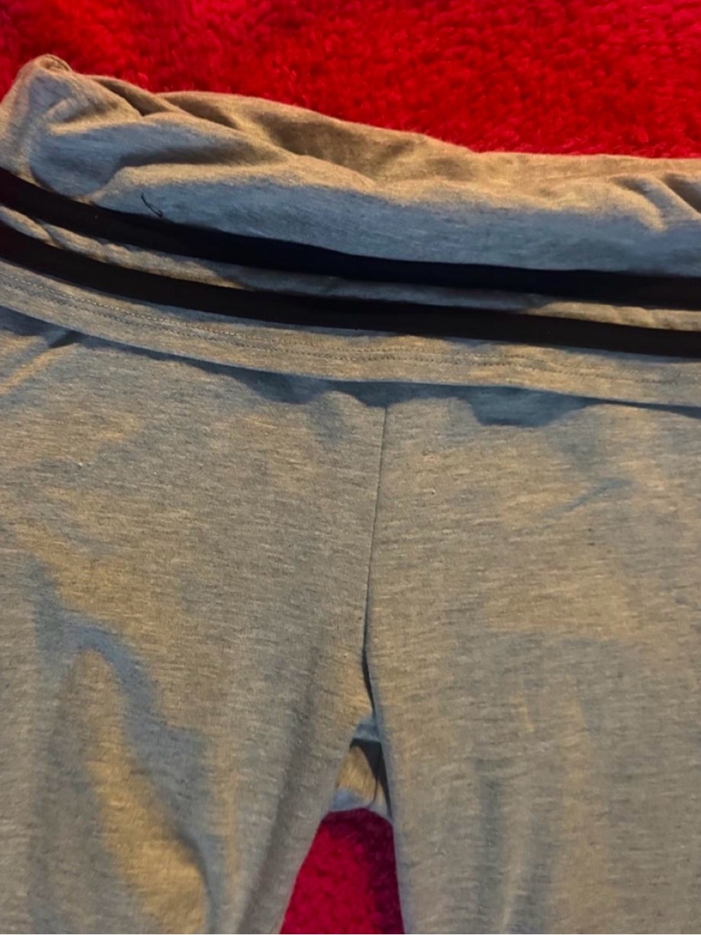 Aeropostale Women's Light Gray Boot Cut Pants with Black Waistband Trim